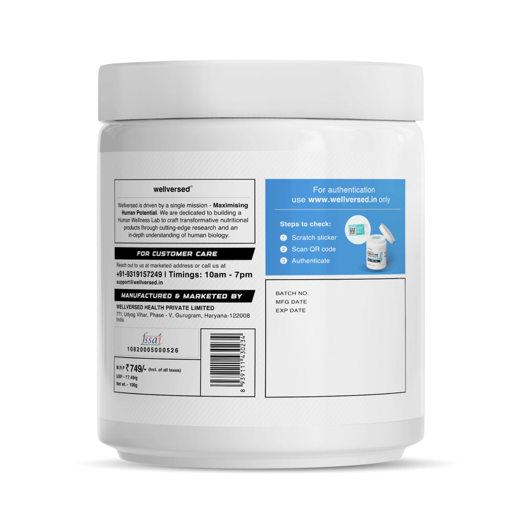 WELLCORE CREATINE UN FLAV-100 GRAM-33 SERV