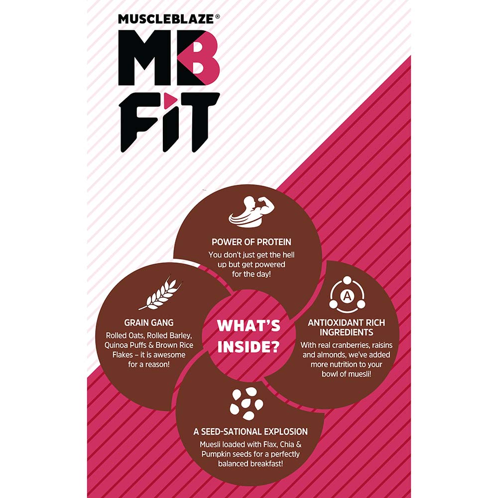 MUSCLEBLAZE HIGH PROTEIN MUESLI DARK CHICOLATE & MUESLI 1KG