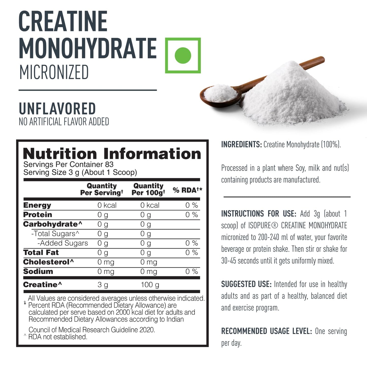 ISOPURE CREATINE 250 GRAM