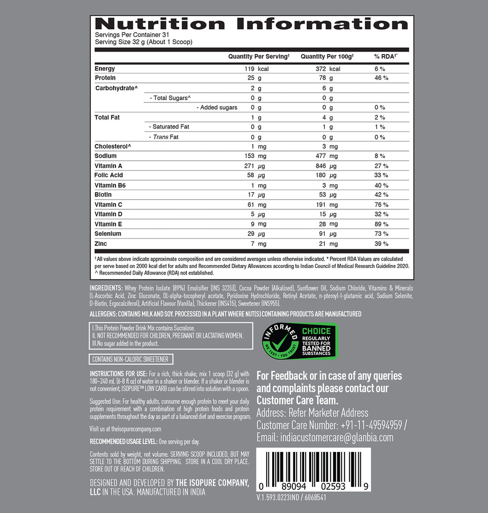 ISOPURE DUTCH CHOCOLATE 1KG