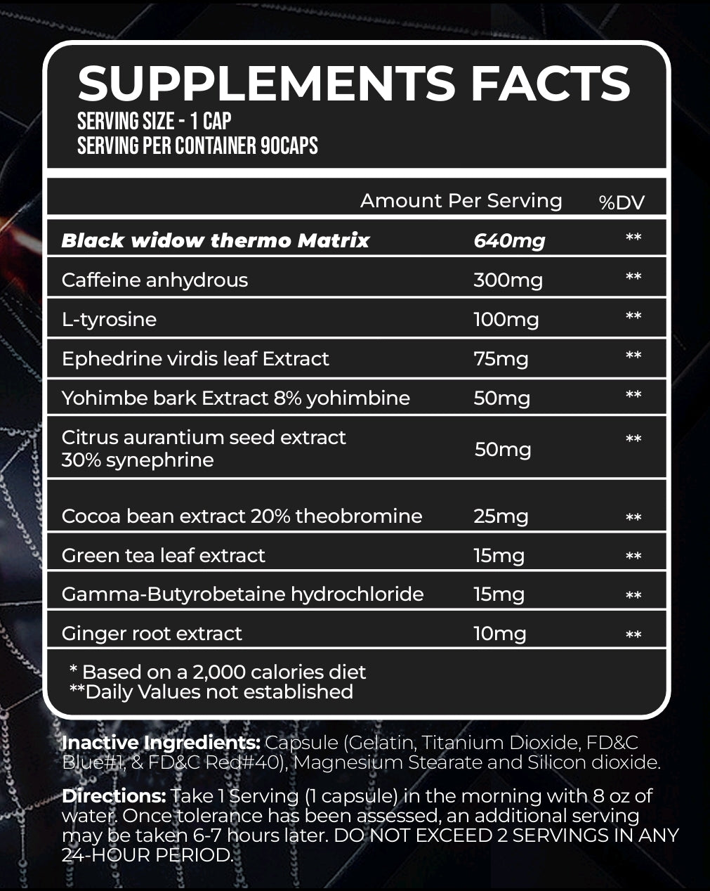 ILLUMINATI LABZ BLACK WIDOW FAT BURNER - 90 CAPS